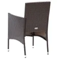 Ensemble à manger de jardin 3pcs Marron Résine tressée et verre