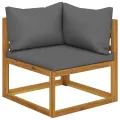 Salon de jardin 9 pcs avec coussin Bois d'acacia solide