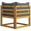 Salon de jardin 9 pcs avec coussin Bois d'acacia solide