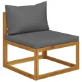 Salon de jardin 9 pcs avec coussin Bois d'acacia solide