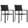 Ensemble à manger de jardin 3 pcs Noir