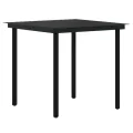 Ensemble à manger de jardin avec coussins 3 pcs noir