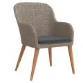 Ensemble à manger de jardin et coussins 5 pcs Marron