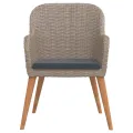 Ensemble à manger de jardin et coussins 5 pcs Marron