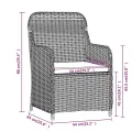 Ensemble à manger de jardin avec coussins 9 pcs marron