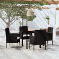 Ensemble à manger de jardin 5 pcs Noir