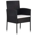 Ensemble à manger de jardin 5 pcs Noir