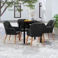 Ensemble à manger de jardin avec coussins 5 pcs Noir