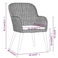 Ensemble à manger de jardin avec coussins 5 pcs Noir