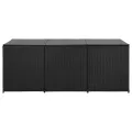 Boîte de rangement de jardin Résine tressée 180x90x70 cm Noir