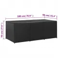 Boîte de rangement de jardin Résine tressée 180x90x70 cm Noir