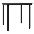 Ensemble à manger de jardin avec coussins 5 pcs Noir