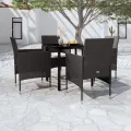 Ensemble à manger de jardin avec coussins 5 pcs Noir