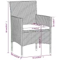 Ensemble à manger de jardin avec coussins 5 pcs Noir
