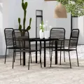 Ensemble à manger de jardin 5 pcs Noir