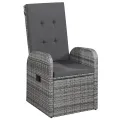 Ensemble à manger de jardin avec coussins 5 pcs Gris
