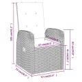 Ensemble à manger de jardin avec coussins 5 pcs Gris