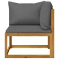 Salon de jardin 4 pcs avec coussin Bois d'acacia solide