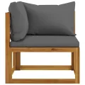 Salon de jardin 4 pcs avec coussin Bois d'acacia solide