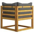 Salon de jardin 4 pcs avec coussin Bois d'acacia solide