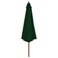 Parasol d'extérieur avec mât en bois 350 cm Vert