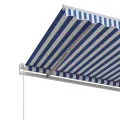 Auvent rétractable automatique 500x350 cm Bleu et blanc