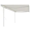 Auvent automatique rétractable poteaux 5x3,5 m Crème