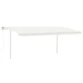 Auvent automatique rétractable poteaux 5x3,5 m Crème