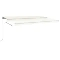 Auvent automatique rétractable poteaux 5x3,5 m Crème