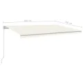 Auvent automatique rétractable poteaux 5x3,5 m Crème