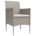 Ensemble à manger de jardin coussins 7 pcs Beige/noir