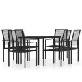 Ensemble à manger de jardin 7 pcs Noir