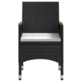 Ensemble à manger de jardin avec coussins 7 pcs Noir