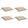 Coussins de chaise lot de 4 beige 50x50x7 cm tissu oxford