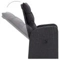 Ensemble à manger de jardin avec coussins 5 pcs Noir