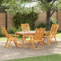 Ensemble de jardin de 5 pièces en bois massif d'acacia