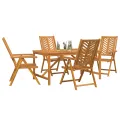 Ensemble de jardin de 5 pièces en bois massif d'acacia