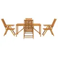Ensemble de jardin de 5 pièces en bois massif d'acacia