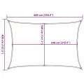Parasol en PEHD rectangulaire 4 x 6 m Beige