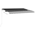 Auvent manuel rétractable avec LED 400x350 cm Anthracite