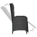 Ensemble à manger jardin 9pcs et coussins noir résine tressée