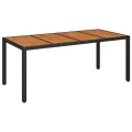 Ensemble à manger jardin 9pcs et coussins noir résine tressée