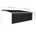 Auvent manuel rétractable avec store 4x3 m Anthracite