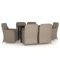 Ensemble à manger de jardin et coussins 7 pcs Marron