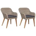 Ensemble à manger de jardin 3 pcs Marron