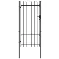 Portillon simple porte avec dessus arqué Acier 1x2 m Noir