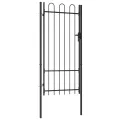 Portillon simple porte avec dessus arqué Acier 1x2 m Noir