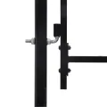 Portillon simple porte avec dessus arqué Acier 1x2 m Noir
