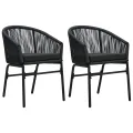 Ensemble à manger de jardin 3 pcs Noir