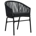 Ensemble à manger de jardin 3 pcs Noir